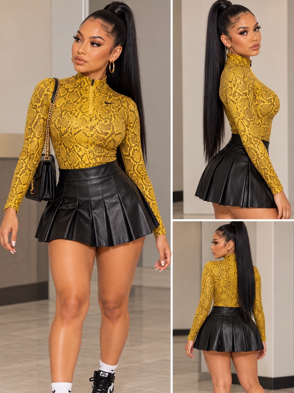 Nike Snakeskin Long Sleeve Bodysuit